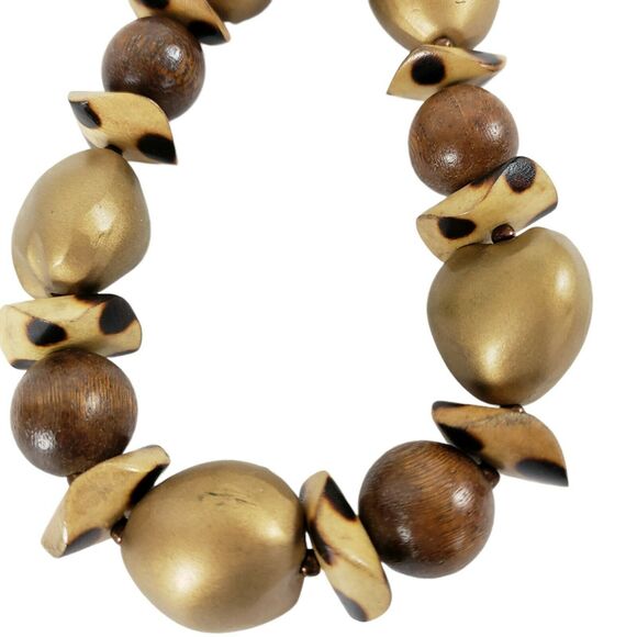 Vtg Chunky Necklace Tiger Leopard Cheetah Big Cat Animal Print Statement Jewelry - Picture 1 of 6